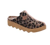 Pantoffel ROHDE "Foggia-D", Damen, Gr. 40, Filz, braun leo, Schuhe, Hausschuh, Winterschuh mit Filzsohle (66103919-40) braun leo