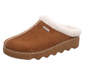 Pantoffel ROHDE "Foggia-D", Damen, Gr. 41, braun, Veloursleder, Schuhe, Hausschuh, Clog mit herausnehmbarer Innensohle aus Lammwolle (95752168-41) braun