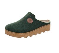 Pantoffel ROHDE "Foggia-D", Damen, Gr. 42, grün (dunkelgrün), Filz, Schuhe, Hausschuh, Clog, zweifarbiger Homeslipper mit Profilsohle (33332163-42) dunkelgrün