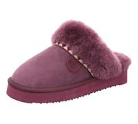 Pantoffel ROHDE "GENOVA", Damen, Gr. 40, brombeere, Veloursleder, Schuhe, Hausschuh, Clog mit Lammwolle und Plateasohle (77062215-40) brombeere