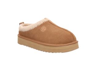 Pantoffel ROHDE "Genova", Damen, Gr. 42, braun (hellbraun), Veloursleder, Schuhe, Mules, Hausschuh, Homeslipper mit Lammfell (35105058-42) hellbraun
