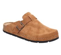 Pantoffel ROHDE "H.SOAVE", Herren, Gr. 44, cognacfarben, Veloursleder, Schuhe, Hausschuh, Schlappen, Clog, Homeslipper mit Schnallenverschluss (10249005-44) cognacfarben