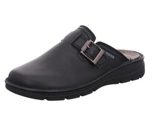 Pantoffel ROHDE "OTRANTO", Herren, Gr. 44, schwarz, Leder, Schuhe, Hauschuh, Pantoffel, Homeslipper, Clog mit Schnallenverschluss (49675424-44) schwarz
