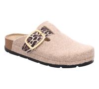 Pantoffel ROHDE "SOAVE", Damen, Gr. 37, beige, Filz, animal-print, Schuhe Pantoffel, Hausschuh, Schlappen, Clog, Homeslipper mit Plateausohle (47399224-37)