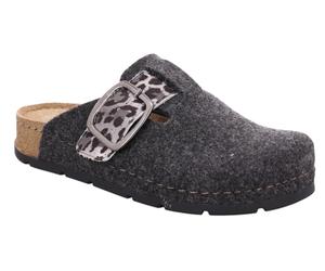 Pantoffel ROHDE "SOAVE", Damen, Gr. 39, grau (anthrazit), Filz, Schuhe, Hausschuh, Filz Clog, Homeslipper mit Plateausohle (99580943-39) anthrazit