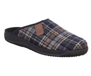Pantoffel ROHDE "SOLTAU-H", Herren, Gr. 41, blau kariert, Textil, kariert, Schuhe, Hausschuh, Homeslipper, Clog, Pantoffel zum Schlupfen (65774409-41) blau kariert