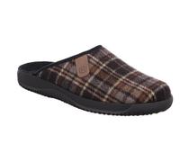 Pantoffel ROHDE "SOLTAU", Herren, Gr. 42, schwarz (schwarz, braun kariert), Filz, Schuhe, Hausschuh, Clog, Wohlfühlschuh zum Schlupfen (64466322-42) schwarz, braun kariert