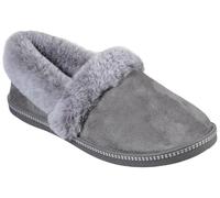 Pantoffel SKECHERS "COZY CAMPFIRE TEAM TOAST", Damen, Gr. 35, grau, Synthetik, Velourslederimitat, Fellimitat, Schuhe, Hausschuh mit Memory Foam-Ausstattung (43610204-35) grau