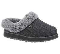 Pantoffel SKECHERS "KEEPSAKES - ICE ANGEL", Damen, Gr. 35, grau (dunkelgrau), Textil, Schuhe, Hausschuh in Strick-Optik (87413444-35) dunkelgrau