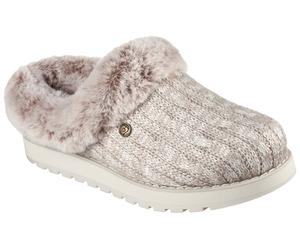 Pantoffel SKECHERS "KEEPSAKES - ICE ANGEL", Damen, Gr. 36, beige, Textil, Schuhe Pantoffel, Hausschuh in Strick-Optik (59057112-36)