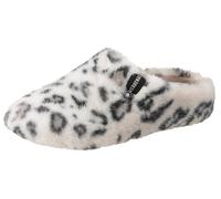 Pantoffel VERBENAS, Damen, Gr. 41, weiß, schwarz, leo, Textil, casual, Schuhe, Homeslipper, Wohlfühlschuh, Hausschuh, Clog zum Schlupfen (97239505-41) weiß, schwarz, leo