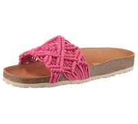 Pantoffel VERBENAS "Raga Knots Digital", Damen, Gr. 39, pink, Textil, Schuhe Pantoffel, Sommerschuh, Schlappen, Hausschuh in gehäkeltem Look (77062935-39)