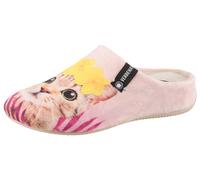 Pantoffel VERBENAS "York Animal Pelo", Damen, Gr. 36, rosa bunt, Textil, Schuhe, Hausschuh, Clog, Homeslipper mit süßem Katzenmotiv (88761863-36) rosa bunt