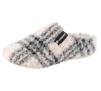 Pantoffel VERBENAS "York Gales", Damen, Gr. 35, grau (weiß, grau), Textil, kariert, Schuhe Pantoffel, in karierter Optik (34313350-35)