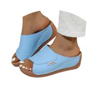 Pantoffeln Damen Sommer,Vivastep Sandalen Damen Sommer- Ergonomische & Rutschfeste Orthopädische Schuhe Zur Schmerzlinderung, Pantoffeln mit Offener Zehenpartie Leicht Bequem Keilsandalen Sommerschuhe