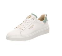 Pantofola d'Oro Herren Low Sneaker ELBA Weiß Grün Glattleder, Größe:45, Farbauswahl:weiß
