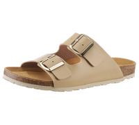 Pantolette ANISTON SHOES, Damen, Gr. 37, beige, Lederimitat, Schuhe Pantolette, Basic, Sommerschuh, Schlappen mit Schnallenverschlüssen (29327348-37) beige