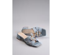 Pantolette ANISTON SHOES, Damen, Gr. 39, blau (light denim), Textil, Schuhe Pantolette, Sandale, Sommerschuh, Klettschuh, Jeans-Optik (65088864-39)