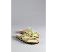 Pantolette ANISTON SHOES, Damen, Gr. 39, grün, Synthetik, Glitzer, Schuhe Pantolette, Sommerschuh, Strandschuh, filigrane Riemchen (90645900-39)