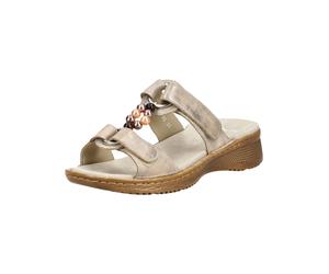 Pantolette ARA "Ara Pantoletten Lederimitat", Damen, Gr. 39, beige (silber), Lederimitat, Schuhe Pantolette (68752636-39) silber