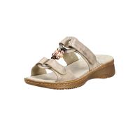 Pantolette ARA "HAWAII", Damen, Gr. 43, goldfarben, Leder, metallic, Schuhe Pantolette, Schlupfschuh, Komfortschuh mit Klettverschlüsse, G-Weite (58217963-43) goldfarben