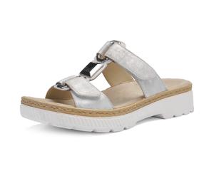 Pantolette ARA "CAPRI", Damen, Gr. 40, silberfarben, Glattleder, unifarben, Schuhe Pantolette, Plateau, Sandale, Sommerschuh in Weite G (= weit) (50716354-40) silberfarben
