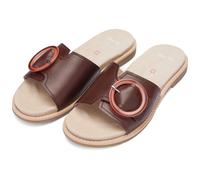 Pantolette ARA "ELBA", Damen, Gr. 41, braun (mokka), Glattleder, unifarben, Schuhe Pantolette, Sommerschuh, Schlupfschuh mit Zierschnalle, in Weite G (= weit) (38266834-41) mokka