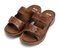 Pantolette ARA "HAWAII", Damen, Gr. 39, cognac, Glattleder, Lyralochung, Schuhe Pantolette, Keilabsatz, Schlupfschuh, Sommerschuh, in G-Weite (= weit) (61098665-39) cognac