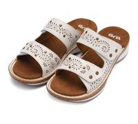 Pantolette ARA "HAWAII", Damen, Gr. 39, weiß, Glattleder, Lyralochung, Schuhe Pantolette, Keilabsatz, Schlupfschuh, Sommerschuh, in G-Weite (= weit) (54176451-39) weiß