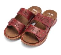 Pantolette ARA "HAWAII", Damen, Gr. 40, dunkelrot, Glattleder, Lyralochung, Schuhe Pantolette, Keilabsatz, Schlupfschuh, Sommerschuh, in G-Weite (= weit) (75267451-40) dunkelrot