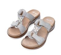 Pantolette ARA "HAWAII", Damen, Gr. 41, weiß, Veloursleder, unifarben, Schuhe Pantolette, Keilabsatz, Sommerschuh, Schlupfschuh mit Schmuckelement (18424724-41) weiß