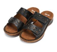 Pantolette ARA "HAWAII", Damen, Gr. 42, schwarz, Glattleder, Lyralochung, Schuhe Pantolette, Keilabsatz, Schlupfschuh, Sommerschuh, in G-Weite (= weit) (44465659-42) schwarz