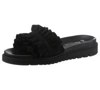 Pantolette ARA "KENT", Damen, Gr. 40, schwarz, Ziegenveloursleder, Schuhe Pantolette, Keilabsatz, Sommerschuh, Schlappen zum Schlupfen (37722752-40) schwarz