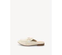 Pantolette TAMARIS "Tamaris Pantoletten Lederimitat/Textil", Damen, Gr. 38, ivory, Lederimitat, Textil, Schuhe Pantolette (46675706-38) ivory
