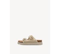 Tamaris Pantolette 58505333 – Bast, Lederimitat, vegan, creme, Damen Gr. 39