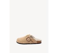 Clog TAMARIS, Damen, Gr. 40, beige (taupe), Veloursleder, Basic, Schuhe Clog, Freizeitschuh, Haussschuh zum Schlüpfen (86005129-40) taupe