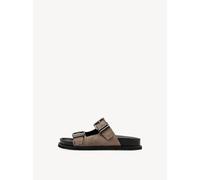 Tamaris Damen Fußbett Pantolette Leder flach, beige, 40 EU