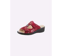 Pantolette BELVIDA, Damen, Gr. 42, rot (rot, bedruckt), Veloursleder, Schuhe Pantolette (98507944-42) rot, bedruckt