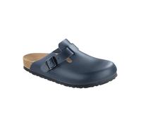 Pantolette BIRKENSTOCK "Boston", Damen, Gr. 37, blau, Obermaterial: 100% Rindsleder Leather cow., Schuhe Pantolette (20032851-37) blau