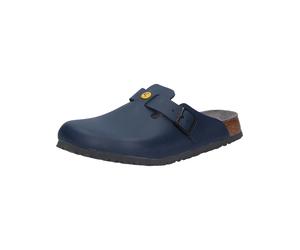 Pantolette BIRKENSTOCK "Boston ESD", Damen, Gr. 39, blau, Obermaterial: 100% Rindsleder Leather cow., Schuhe Pantolette (72143000-39) blau