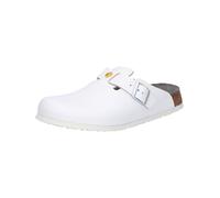 Pantolette BIRKENSTOCK "Boston ESD", Damen, Gr. 40, weiß, Obermaterial: 100% Rindsleder Leather cow., Schuhe Pantolette (64970531-40) weiß