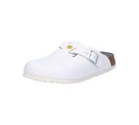 Pantolette BIRKENSTOCK "Boston ESD", Damen, Gr. 41, weiß, Obermaterial: 100% Rindsleder Leather cow., Schuhe Pantolette (44136608-41) weiß