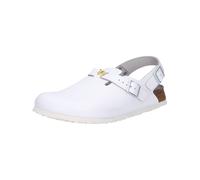 Pantolette BIRKENSTOCK "Tokio ESD", Damen, Gr. 42, weiß, Obermaterial: 100% Rindsleder Leather cow., Schuhe Pantolette (62084633-42) weiß