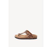 Tamaris Pantolette Damen Fußbett flach braun Größe 36 EU