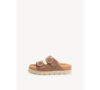 Tamaris Damen Fußbett Pantolette Leder flach, braun, 38 EU