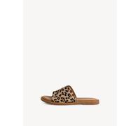 Tamaris Lederslides mit strukturierter Sohle in Beige, Größe 39