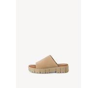 Tamaris Damen Pantolette mit Blockabsatz Leder Braun Größe 40 EU