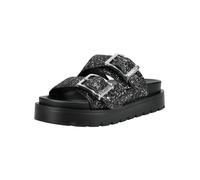 Pantolette BUFFALO "Buffalo Pantoletten Lederimitat", Damen, Gr. 39, schwarz, weiß, Lederimitat, Schuhe Pantolette (48321922-39) schwarz, weiß