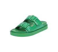 Pantolette BUFFALO "Buffalo Pantoletten Lederimitat", Damen, Gr. 40, grün, Lederimitat, Schuhe Pantolette (11483341-40)