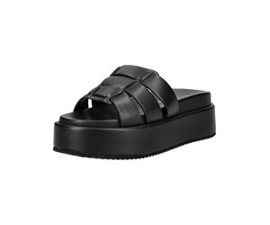 Pantolette BUFFALO "Buffalo Pantoletten Lederimitat", Damen, Gr. 40, schwarz, Lederimitat, Schuhe Pantolette (34195451-40) schwarz